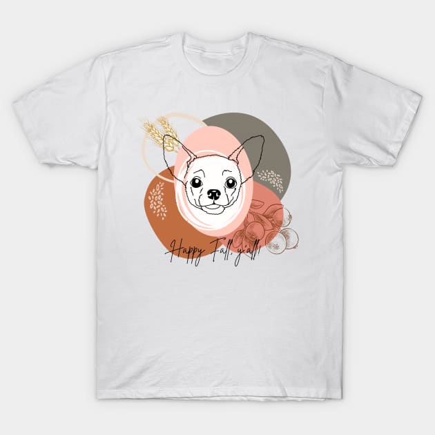 Chihuahua | Happy Fall, y'all! | It's sweater weather! | Hello Pumpkin! T-Shirt by annagracefineart